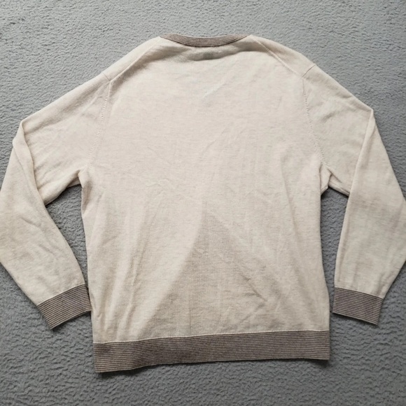 Daniel Cremieux Men's Beige V-Neck Sweater - Picture 2 of 5